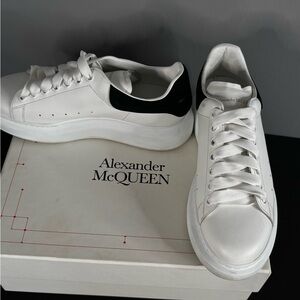 Alexander McQueen White and Black Sneakers Sleek Minimalist Design